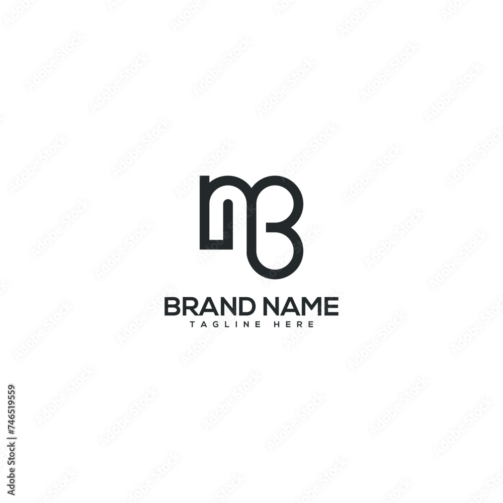 Modern letter NB BN logo design vector template. Initials monogram icon. Modern letter NB BN logo design vector template. Initials monogram icon.