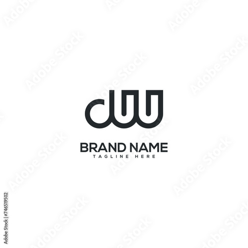 Modern letter DW WD logo design vector template. Initials monogram icon.
