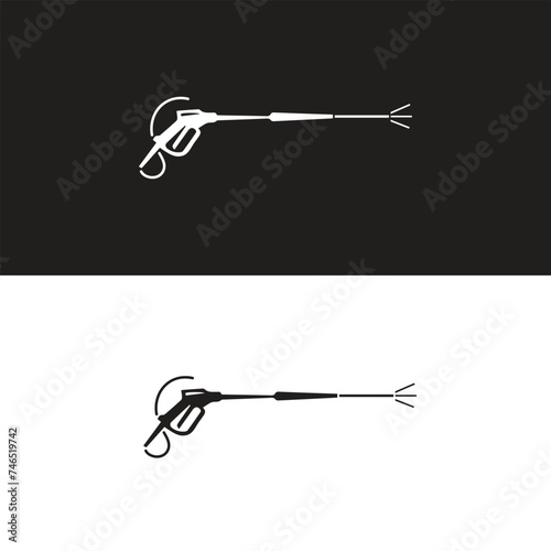 high pressure gun icon vector illustration logo design	