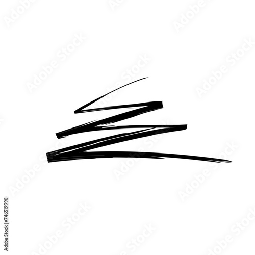 Set of handmade lines, brush lines, underlines. Hand-drawn collection of doodle style various shapes. Art Lines. Isolated on white. Vector illustration