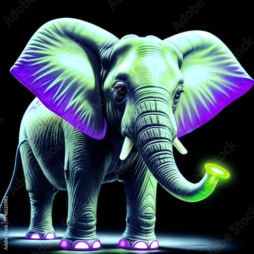 Elephant  colors  neon