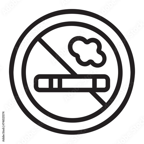 no smoking line icon