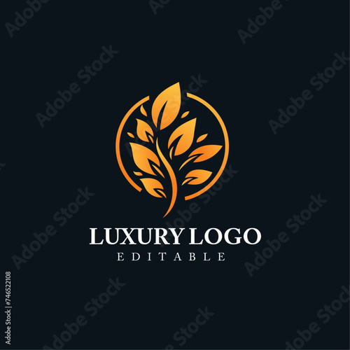 luxury leaf logo: Logo for corporate identity, or for business 