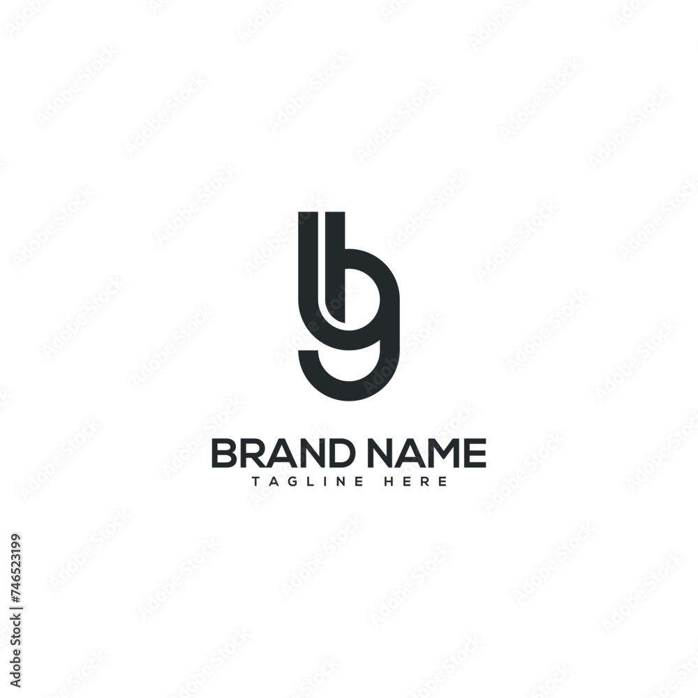 Modern letter BG GB logo design vector template. Initials monogram icon.