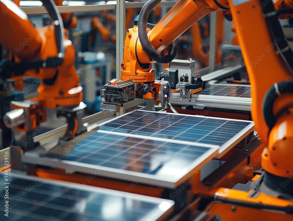 Robotic arms make solar panels