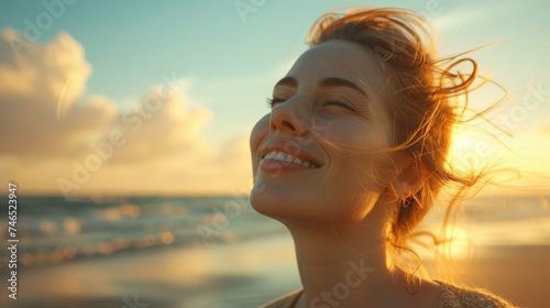 Happy Woman at the Beach © Custom Media