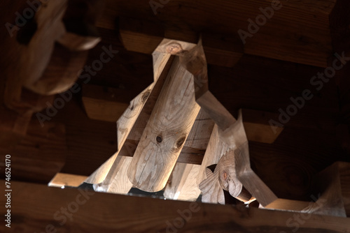 The traditional wooden eaves photo