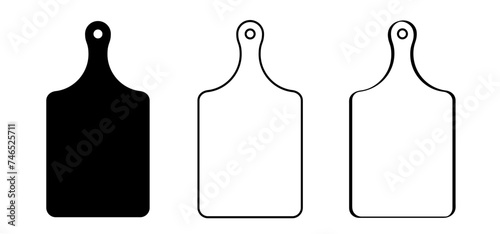 Cartoon cutting board or chopping board. Line pattern. kitchen tools. cooking cutting boards logo or icon. Cute chop board pictogram. For preparing food.