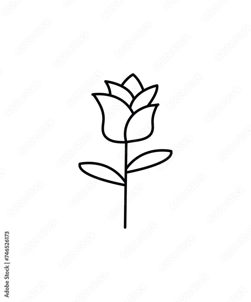 rose flower icon, vector best line icon. rose flower icon, vector best line icon.