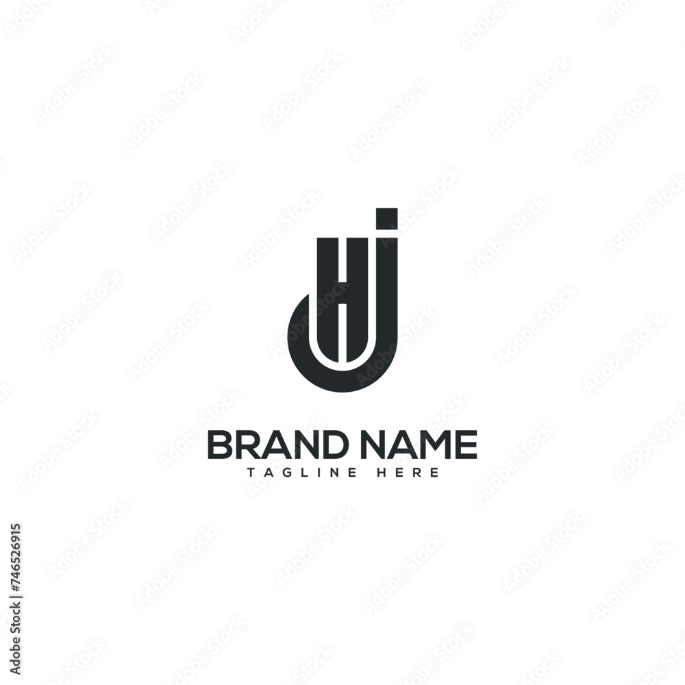 Alphabet JH HJ letter logo design vector template. Initials monogram icon.