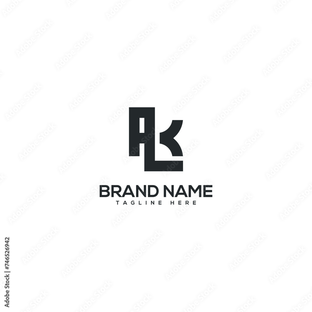 Alphabet KL LK letter logo design vector template. Initials monogram icon.