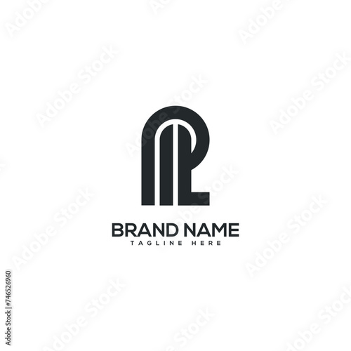 Alphabet PL LP letter logo design vector template. Initials monogram icon.