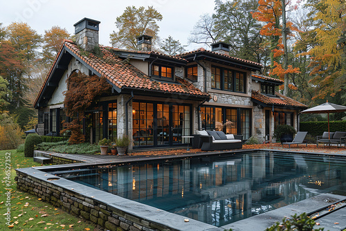 Scandinavian house, with pool and beautiful landscape, located in a beautiful location. Suitable for the modern family.  © Aurangzaib