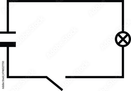 Electric Current Flow Line Diagram