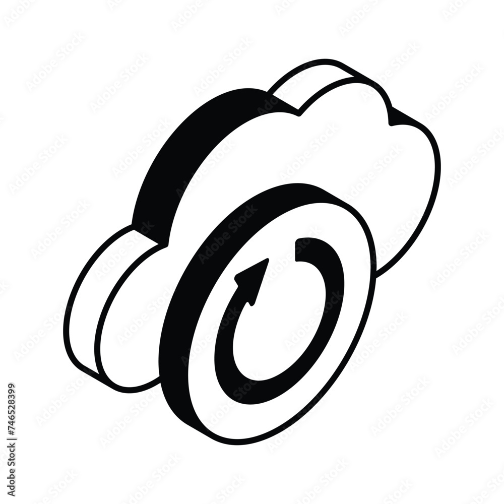 Get your hands on this beautiful icon of cloud updating, cloud syncing vector design Get your hands on this beautiful icon of cloud updating, cloud syncing vector design