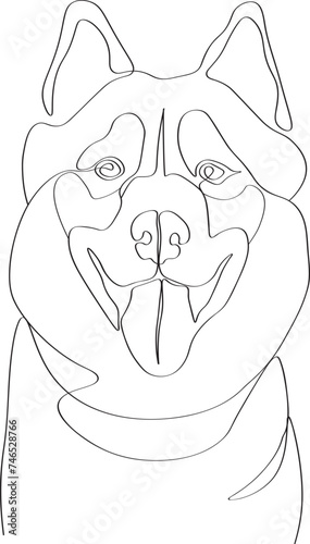 Dog Single line drawing illustration