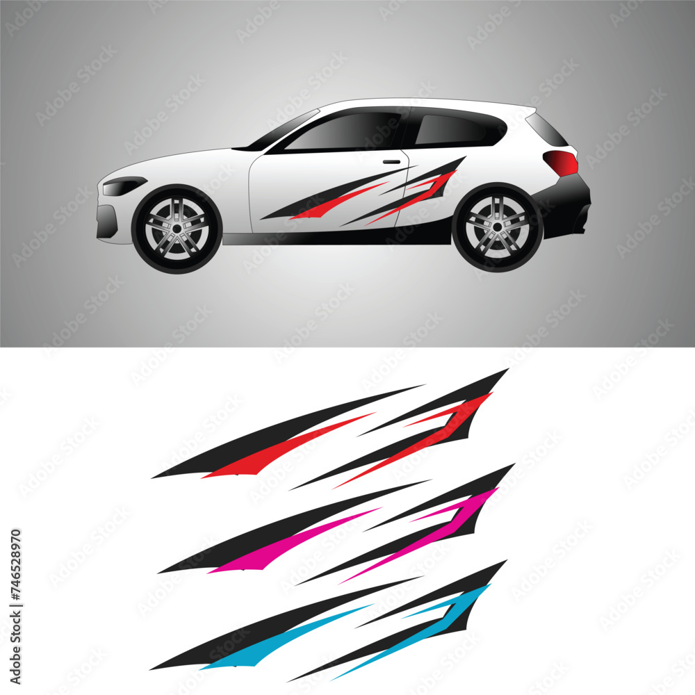 car wrapping sticker vector. modern car stickers
