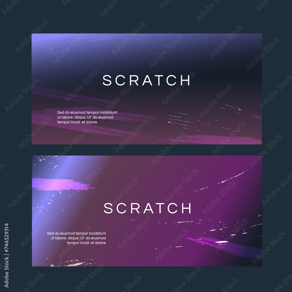 Gradient scratch effect design banner set