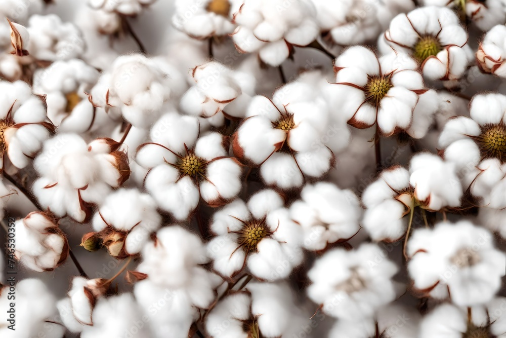 Cotton flower isolated on white background, full depth of field Cotton flower isolated on white background, full depth of field