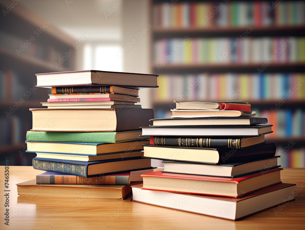 Diverse knowledge stack: History, Science, Literature, Math – a textured mound of textbooks tells tales from myriad disciplines Diverse knowledge stack: History, Science, Literature, Math – a textured mound of textbooks tells tales from myriad disciplines