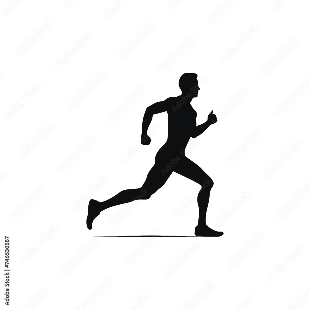 Sprinting Runner vector silhouette Sprinting Runner vector silhouette