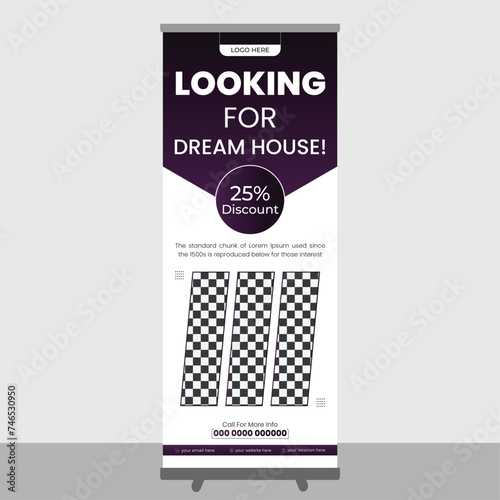 Creative Real Estate Roll up banner design and template