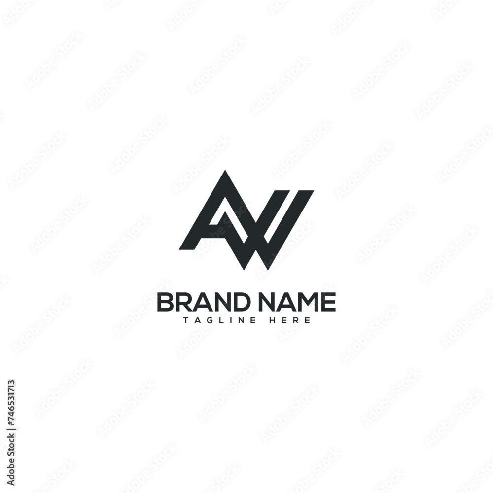 Alphabet AW WA letter logo design vector elements. Initials monogram icon. Alphabet AW WA letter logo design vector elements. Initials monogram icon.