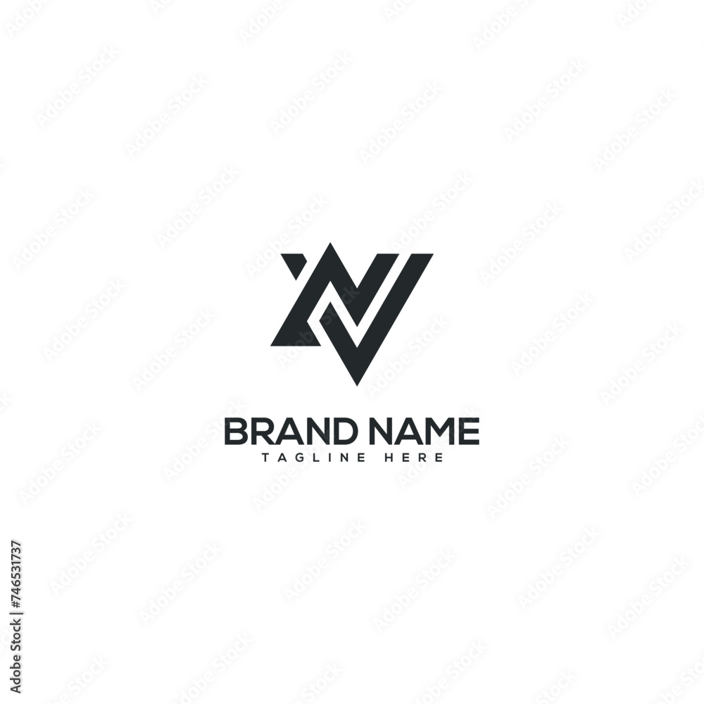 Alphabet NV VN letter logo design vector elements. Initials monogram icon. Alphabet NV VN letter logo design vector elements. Initials monogram icon.