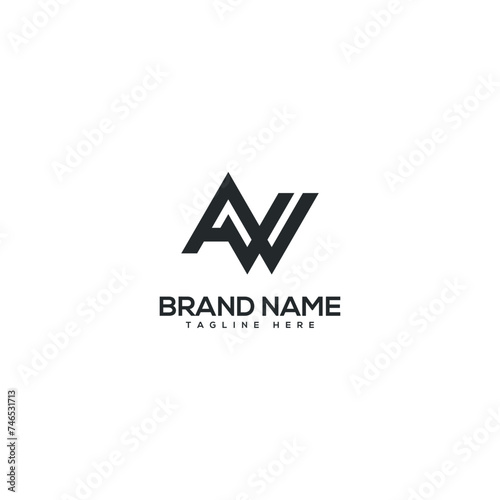 Alphabet AW WA letter logo design vector elements. Initials monogram icon.