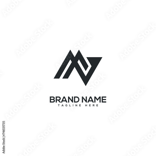 Alphabet MV VM letter logo design vector elements. Initials monogram icon.