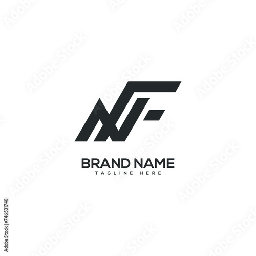 Alphabet NF FN letter logo design vector elements. Initials monogram icon.
