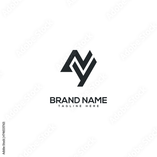 Alphabet NY YN letter logo design vector elements. Initials monogram icon.