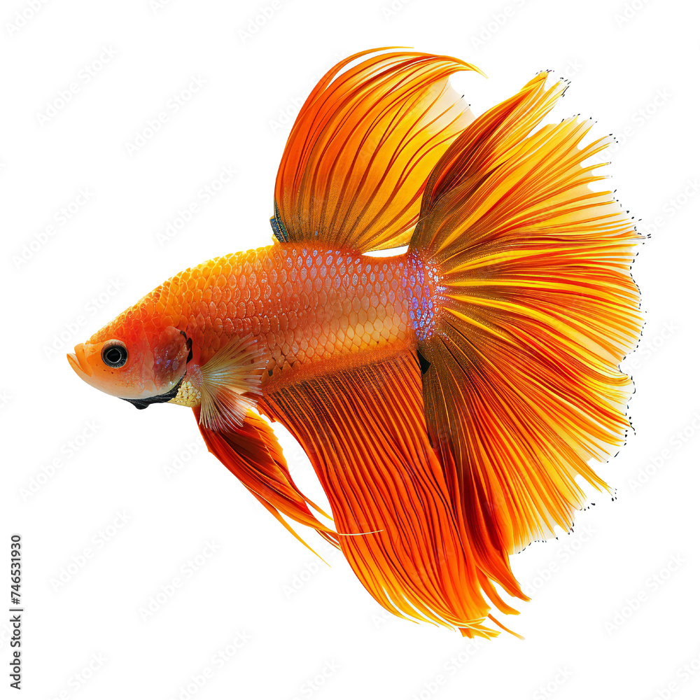 Fototapeta premium Fish isolated on transparent background Generative Ai 