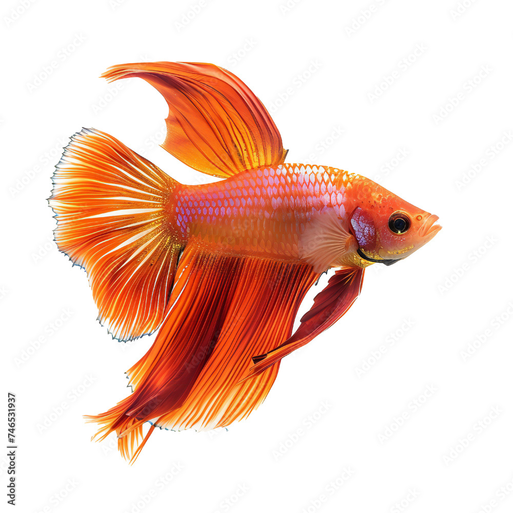 Fototapeta premium Fish isolated on transparent background Generative Ai 
