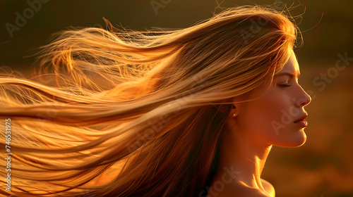 Hair Model: Capturing Hair's Natural Dance at Sunset
