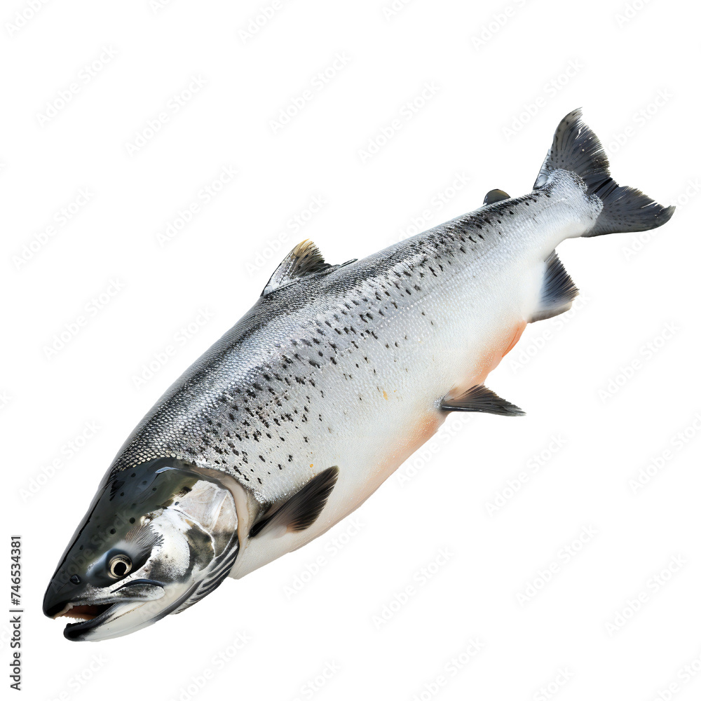 Obraz premium Salmon fish isolated on transparent background Generative Ai