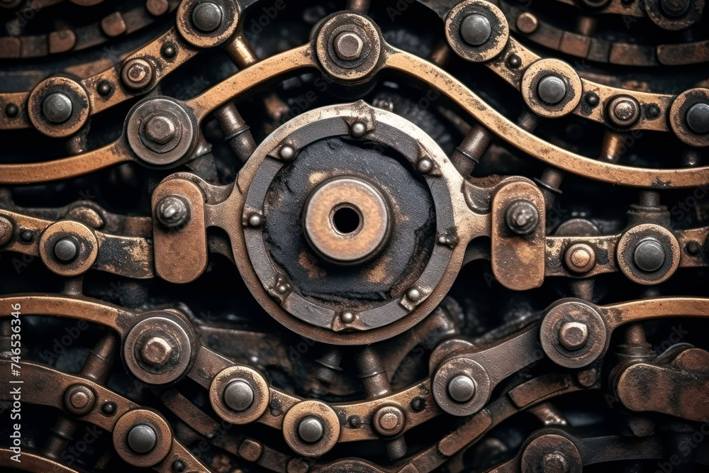 Fototapeta premium Industrial steampunk theme background 