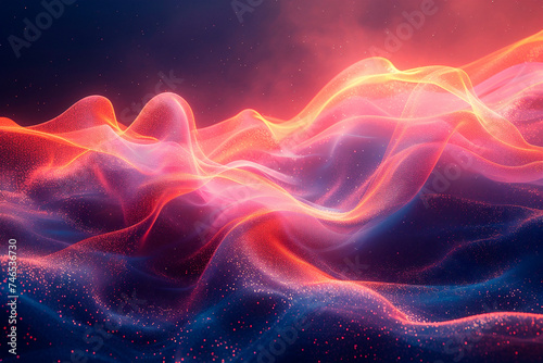 Abstract shapes pulsing and vibrating in response to invisible sound waves, conveying synesthetic connection between auditory stimuli and visual perception