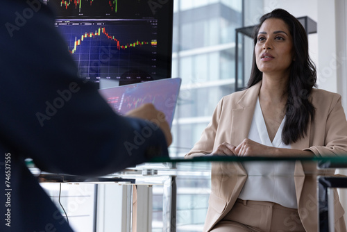 Businesswoman in a meeting with a financial adviser