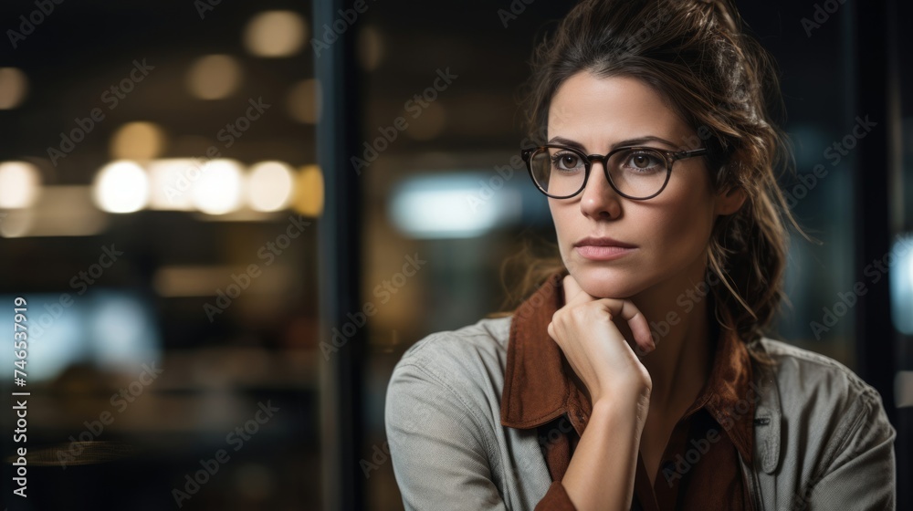 Sociologist late 30s examines data tablet warm light Sociologist late 30s examines data tablet warm light