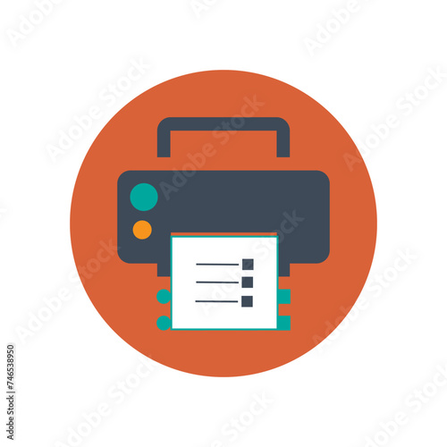 Printer Icon Vector Design Template. Print paper or document sign. Home printer icon. Flat illustration of home printer vector icon for web design