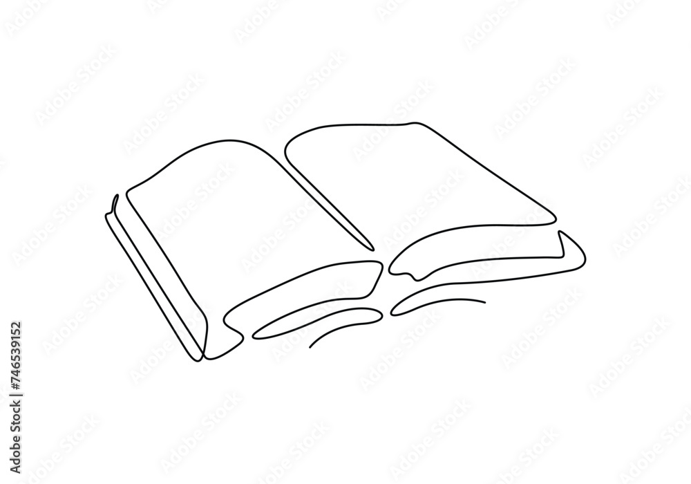 Open book continuous single line drawing. One line art book. Vector illustration. Pro vector Open book continuous single line drawing. One line art book. Vector illustration. Pro vector