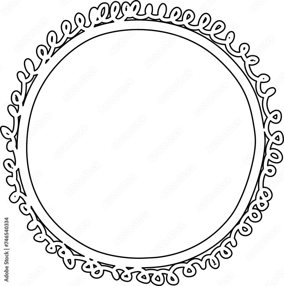Circle frame drawing. Decoration for card, poster, banner
