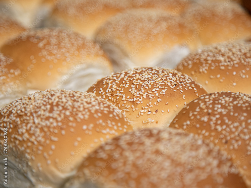 bread details with sesame