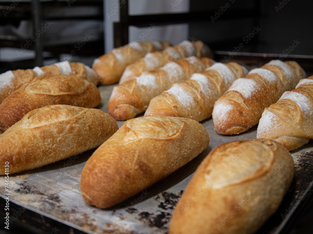 bread in production inside the bakery