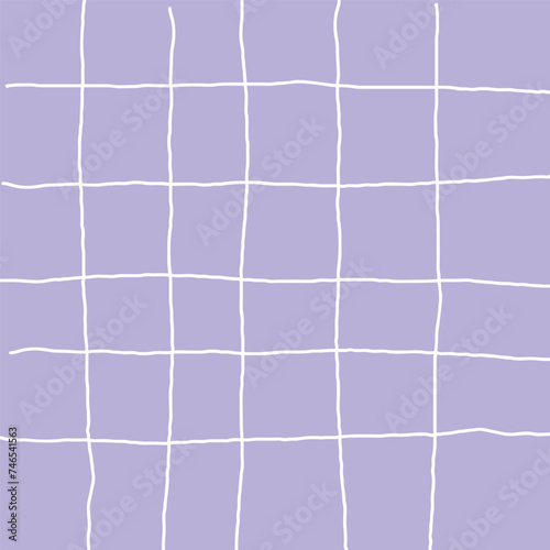 Wallpaper Mural Vector hand drawn cute checkered pattern. Doodle Plaid geometrical simple texture. Crossing lines. Abstract cute delicate pattern ideal for fabric, textile, wallpaper Torontodigital.ca