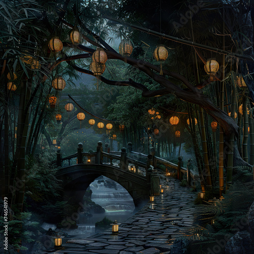 old bridge over river
