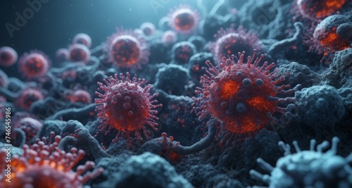  The unseen battle - A microscopic view of a virus outbreak © vivekFx