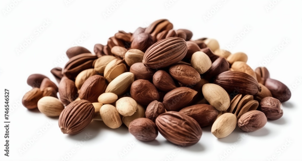 Naklejka premium A variety of almonds, fresh and ready to enjoy
