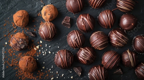 Handcrafted dark chocolate truffles made at home.